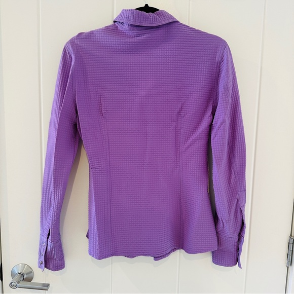 Vintage Versace Jeans Couture Purple Button-Up Fitted Shirt (Small) - Picture 2 of 7